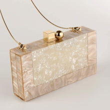 Load image into Gallery viewer, Glitter Marble Gold Acrylic Evening Clutch Bag