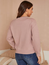 Load image into Gallery viewer, Studded Pearl Pink Pullover Long Sleeve Ribbed Knit Sweater
