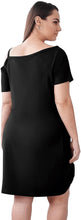 Load image into Gallery viewer, Plus Size Black Asymmetrical Off Shoulder Dress