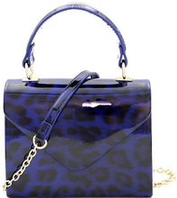 Load image into Gallery viewer, Mini Retro Glossy Crocodile Pink Box Flap leather Satchel Crossbody Handbag