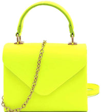 Load image into Gallery viewer, Mini Retro Glossy Crocodile Teal Box Flap leather Satchel Crossbody Handbag