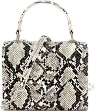 Load image into Gallery viewer, Mini Retro Leopard Patent Gray Box Flap leather Satchel Crossbody Handbag