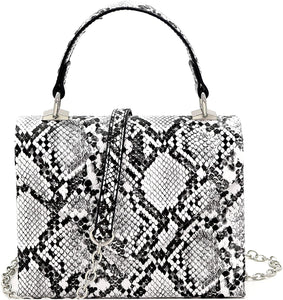 Mini Retro Glitter Silver Box Flap leather Satchel Crossbody Handbag