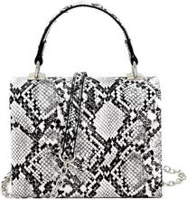 Load image into Gallery viewer, Mini Retro Leopard Patent Beige Box Flap leather Satchel Crossbody Handbag