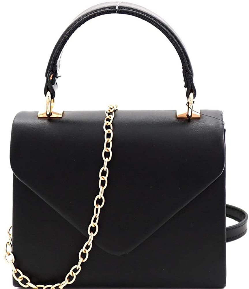 Mini Retro Black Box Flap leather Satchel Crossbody Handbag
