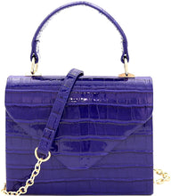 Load image into Gallery viewer, Mini Retro Rainbow Metallic Box Flap leather Satchel Crossbody Handbag
