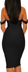 Modern Black Tube Top Off Shoulder Party Club Mini Dress