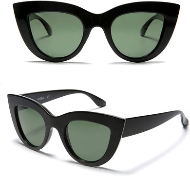 Cateye Polarized Black Sunglasses