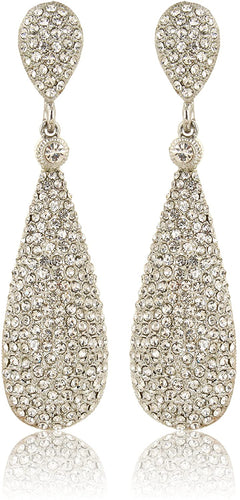 Studded Silver Dangle Drop Earring