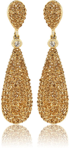 Studded Golden Dangle Drop Earring