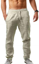 Load image into Gallery viewer, Loose Lightweight Drawstring White Linen Casual Long Pants
