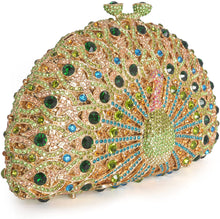 Load image into Gallery viewer, Luxury Golden Green Rhinestone Crystal Party Clutch Purse