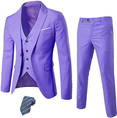 Exclusive Men's Light Purple Slim Fit Tux Blazer Pant Suit