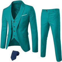 Load image into Gallery viewer, Exclusive Men&#39;s Red Slim Fit Tux with One Button, Jacket Vest Pants &amp; Tie Set