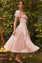 Load image into Gallery viewer, Good Better Dress Pink Elegant Floral Print Puff Sleeve Maxi Dress