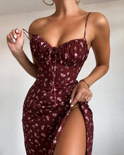 Load image into Gallery viewer, Good Better Dress Maroon Elegant Floral Print Sleeveless Maxi Dress