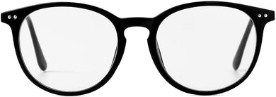 Signature Vision Bright Black Retro Clear Lens Retro Round Frame Eyeglassess