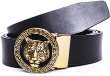 Load image into Gallery viewer, Luxurious Brown Gold Tiger Buckle Cowhide Leather Belt