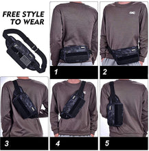 Load image into Gallery viewer, Black Camo Fanny Pack Tactical Style Chest Bag