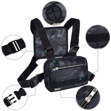 Load image into Gallery viewer, Black Camo Tactical Style Chest Bag