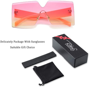 Pink Yellow Candy Color  Rimless Frame Transparent Glasses