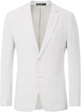 Load image into Gallery viewer, Men&#39;s Notched Lapel Collar White Tailored Blazer Sport Coat