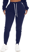 Load image into Gallery viewer, Plus Size Navy Blue High Waisted Athletic Workout Sweatpants