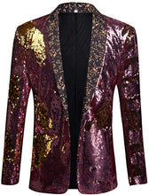 Load image into Gallery viewer, Men&#39;s Long Colorful Stylish Shiny Sequins Blazer Suit Jacket