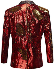 Load image into Gallery viewer, Men&#39;s Pink Stylish Shiny Sequins Long Sleeve Blazer Suit Jacket