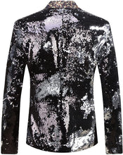 Load image into Gallery viewer, Men&#39;s Formal Black Sequined Long Sleeve Blazer Jacket