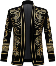Load image into Gallery viewer, Prince Stylish Court Golden Flower Velvet Embroidery Blazer