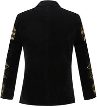 Load image into Gallery viewer, Prince Stylish Court Gold Velvet Embroidery Blazer