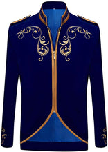 Load image into Gallery viewer, Prince Stylish Court Blue Velvet Embroidery Blazer