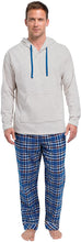 Load image into Gallery viewer, Men&#39;s Hoodie Navy Plaid Pants Pajamas Set