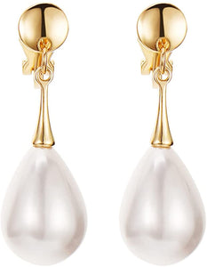 Long Pearl Drop Design Earrings