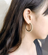 Load image into Gallery viewer, Silver Pearl Hoop Fashion Drop Dangle Hypoallergenic Layer Earrings
