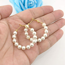 Load image into Gallery viewer, Pearl Hoop Fashion Drop Dangle Hypoallergenic Layer Earrings