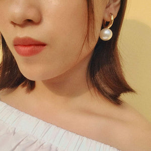 Pearl Hoop Fashion Drop Dangle Hypoallergenic Layer Earrings