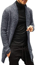 Load image into Gallery viewer, Men&#39;s Open Front Knitted Long Sleeve Shawl Collar Black Cardigan Sweater