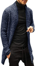 Load image into Gallery viewer, Men&#39;s Open Front Knitted Long Sleeve Shawl Collar Black Cardigan Sweater