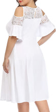 Load image into Gallery viewer, Sophisticated Calista White Round Neck Ruffle Plus Size Dress