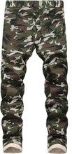 Load image into Gallery viewer, Men&#39;s Green Camo Stretched Moto Denim Pants
