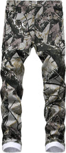 Load image into Gallery viewer, Men&#39;s Abstract Stretched Moto Denim Pants