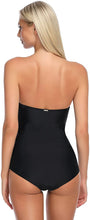 Load image into Gallery viewer, Strapless Black Tummy Control One Piece Swimsuit