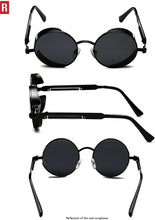 Load image into Gallery viewer, Stunners Black Frame Steampunk Polarized UV Sunglasses