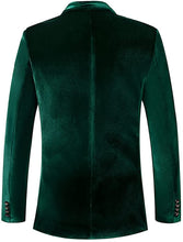 Load image into Gallery viewer, Men&#39;s Fashion Velvet Green Slim Fit Long Sleeve Blazer Jacket