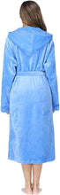 Load image into Gallery viewer, Plush Blue Fleece Hooded Long Sleeve Women&#39;s Robe