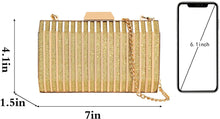 Load image into Gallery viewer, Lattice Pattern Gold Metal Chain Handbag Evening Clutch Purse