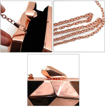Load image into Gallery viewer, Lattice Pattern Rose Gold  Metal Chain Handbag Evening Clutch Purse