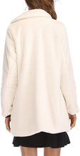 Load image into Gallery viewer, White Winter Warm Faux Fur Long Sleeve Coat